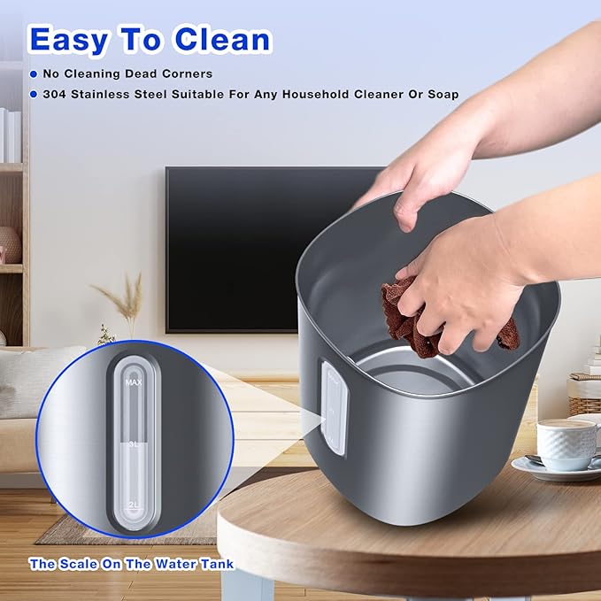 4L Ultrasonic Cool Mist Humidifier with 304 Stainless Steel Tank, Auto Humidity Control, Night Light, and Timer - For Large Rooms and Baby